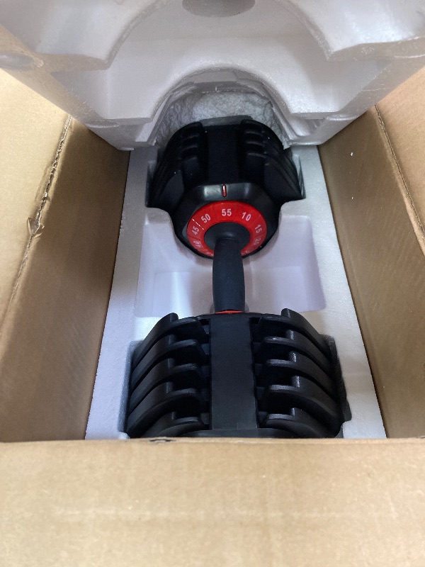 Photo 2 of Adjustable Dumbbell 55LB Single Dumbbell 10 Weight Options, Anti-Slip Metal Handle, Ideal for Home Workout Equipment