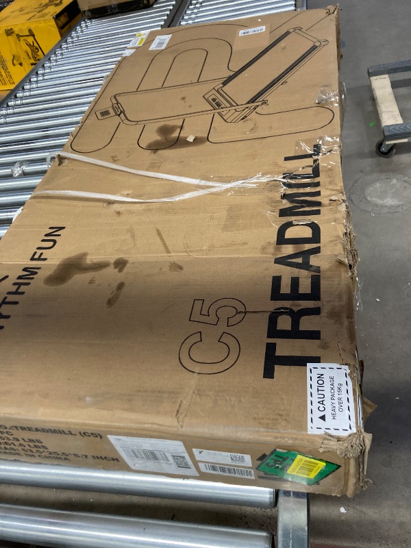 Photo 1 of RHYTHM FUN Foldable Treadmill, 300 lb Capacity Walking Pad 2.5HP Treadmill Under Desk, Portable Treadmill for Home and Office, Folding Treadmill 2 in 1 with Remote Control, LED Display