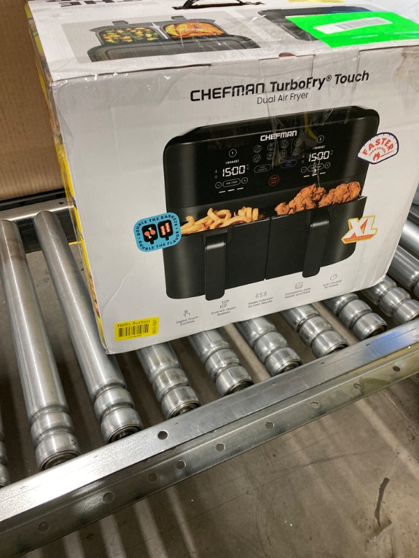 Photo 1 of Chefman TurboFry Digital Touch Dual Basket Air Fryer, XL 9-Quart