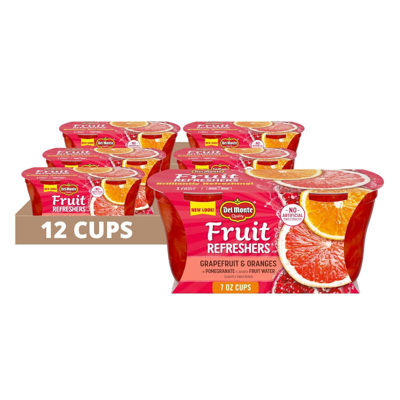 Photo 1 of ****EXP MARCH 1 2025****Del Monte Fruit Refreshers GRAPEFRUIT ORANGES, 7 Ounce - 2 Count (Pack of 6)