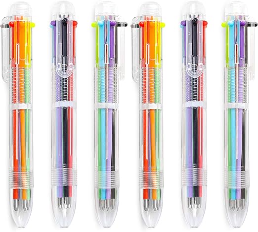 Photo 1 of 0.5mm 6-in-1 Multicolor Ballpoint Pen 6 Colors Retractable For Kids Party Favors (12 Pack)