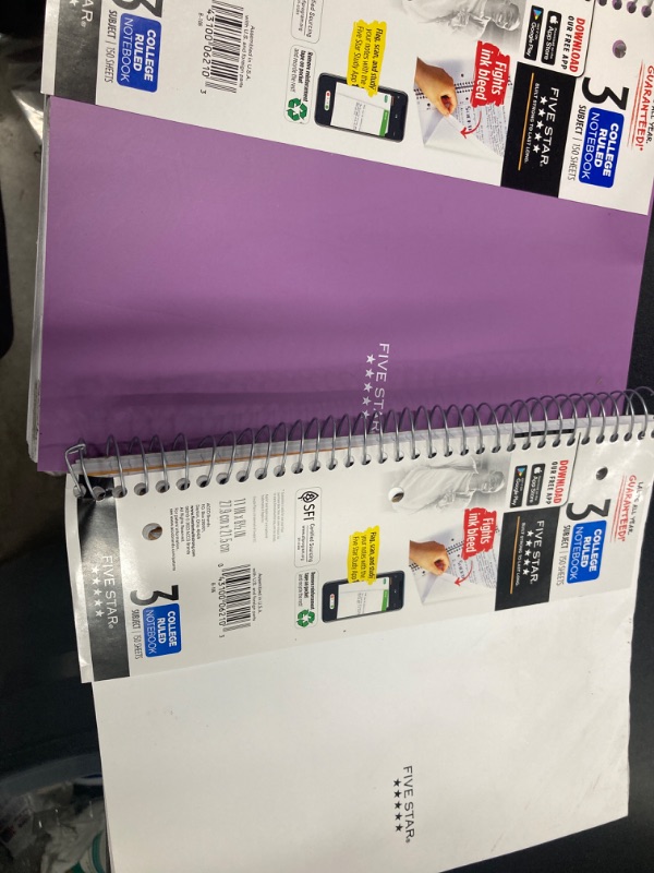 Photo 2 of  (( LOOK AT STOCK PHOTO )) Wirebound Notebook 11" x 8 1/2" (( pack of two ))   white / purple 