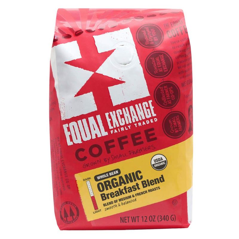 Photo 1 of Equal Exchange Organic Whole Bean Coffee, Breakfast Blend, 12 Ounce (Pack of 1)
