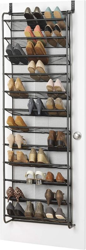 Photo 1 of ***FOR PARTS, MISSING HARDWARE*** Whitmor 36 Pair Over-The-Door Rack-Gunmetal Gray Shoe Organizer