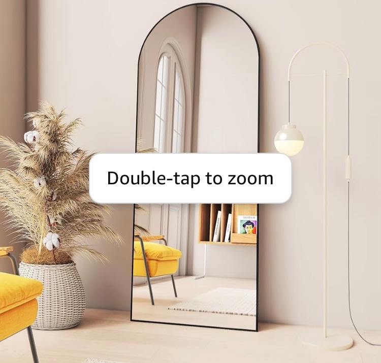 Photo 1 of  Length Mirror with Stand, 71"x31" Oversized Black Arched Floor Mirror Full Length, Tall Mirror Full Body, Tempered Glass, Aluminum Alloy Framed, Home Decor