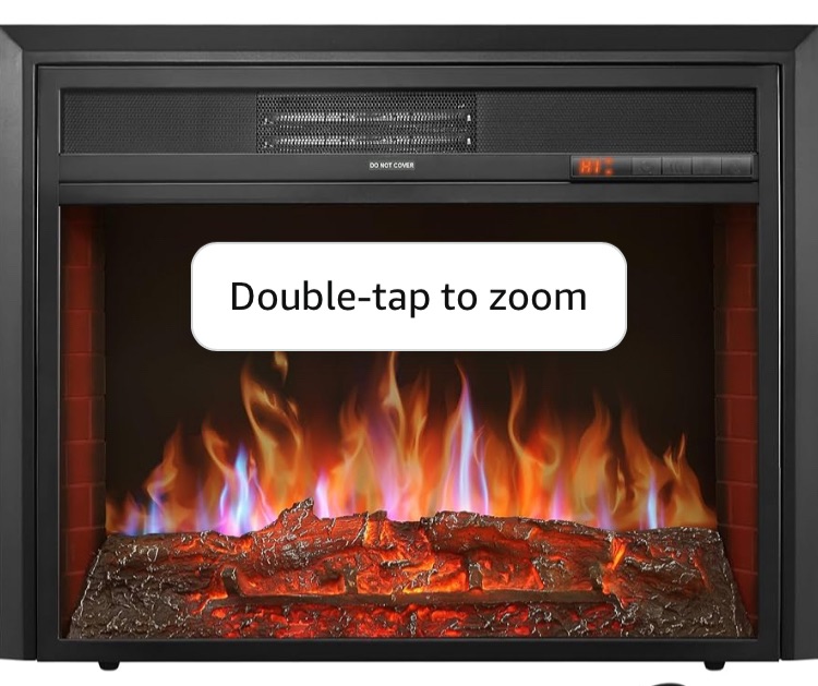 Photo 1 of 28" Electric Fireplace Inserts Heater - Recessed Fire Places Electric Fireplace Insert with Remote Control, 8H Timer, 6 Brightness Settings, 750 | 1500W, (28" W x 22" H) Black