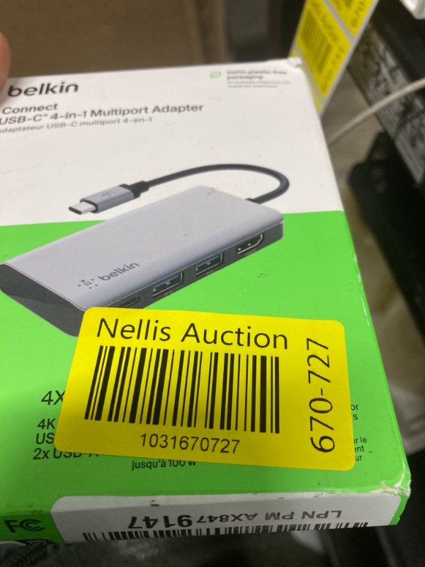 Photo 1 of Belkin CONNECT USB Type-C 4-In-1 Multiport Adapter (Silver)