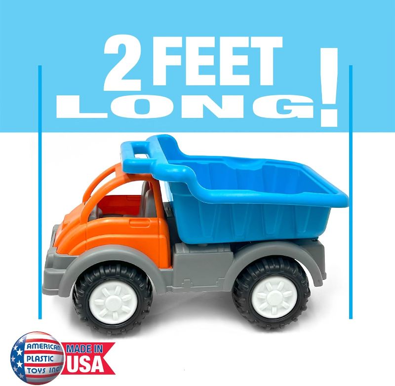 Photo 1 of 
American Plastic Toys Kids Gigantic Dump Truck, Made In USA, Tilting Dump Bed, Knobby Wheels, & Metal Axles Fit for Indoors & Outdoors, Haul Sand,.