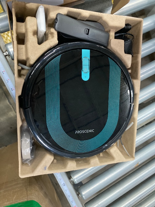 Photo 2 of ***SELLING FOR PARTS ONLY- ITEM  DOESN'T WORK ****Proscenic WiFi Robot Vacuum and Mop 3000 Pa with Gyro Navigation, Boundary Strip, Self-Charging -3 Modes for Hard Floors and Carpets WiFi. Remote Control -Dark Black  