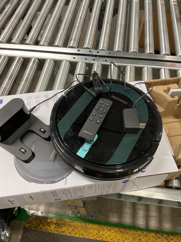 Photo 1 of ***SELLING FOR PARTS ONLY- ITEM  DOESN'T WORK ****Proscenic WiFi Robot Vacuum and Mop 3000 Pa with Gyro Navigation, Boundary Strip, Self-Charging -3 Modes for Hard Floors and Carpets WiFi. Remote Control -Dark Black  