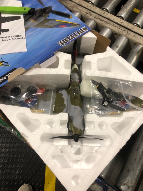 Photo 1 of VOLANTEXRC RC Plane, 4 Channel Remote Control Airplane Fighter Spitfire RTF with Aileron, Gyro, Aerobatics & 3 Modes Easy to Fly, Hobby Radio Controlled Aircraft for Beginners, Kids & Adults (Blue)