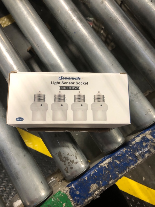 Photo 1 of DEWENWILS Light Sensor Socket, E26/E27 Light Socket Adapter, 360° Sensor Rotation, Dusk to Dawn Light Bulb Sockets for Porch Light, Wall Light, Compatible with LED/INC/CFL/Halogen Bulbs, 4 Pack