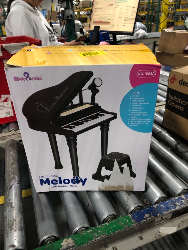 Photo 1 of *MISSING LEGS AND STOOL* Love&Mini Piano Keyboard Toys for Kids - 31 Keys Toddlers Piano Toys with Microphone and Stool, Black Piano for Kids Age 3+ Year Old Girls Boys Birthday Gifts