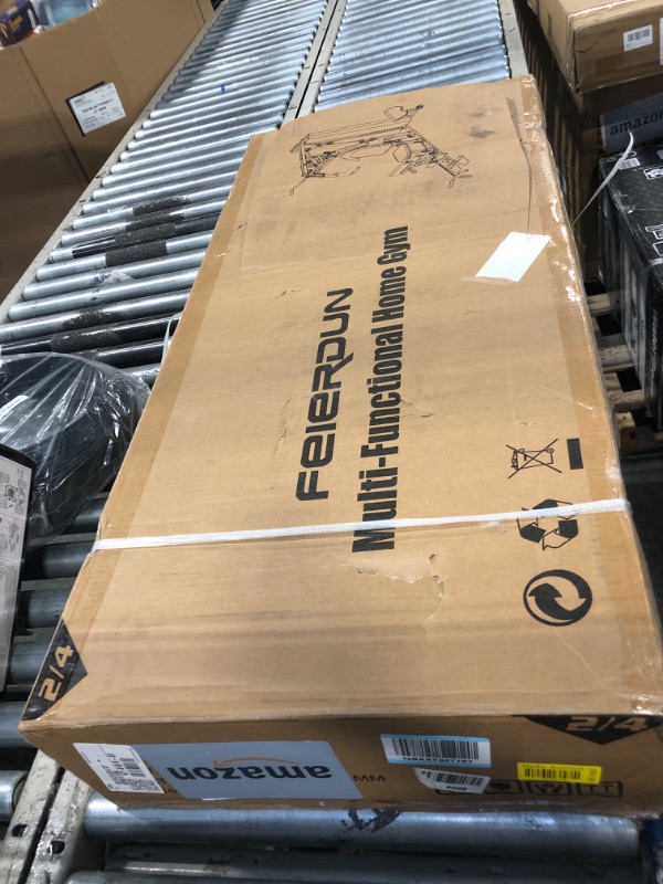 Photo 1 of FEIERDUN Home Gym Equipment, Multi-Functional Workout Equipment with 154LBS Weight Stack, for Leg Press, LAT Pull Down, Chest Presses

** PARTIAL SET, BOX 2 OF 4**
       **JUST ONE BOX**