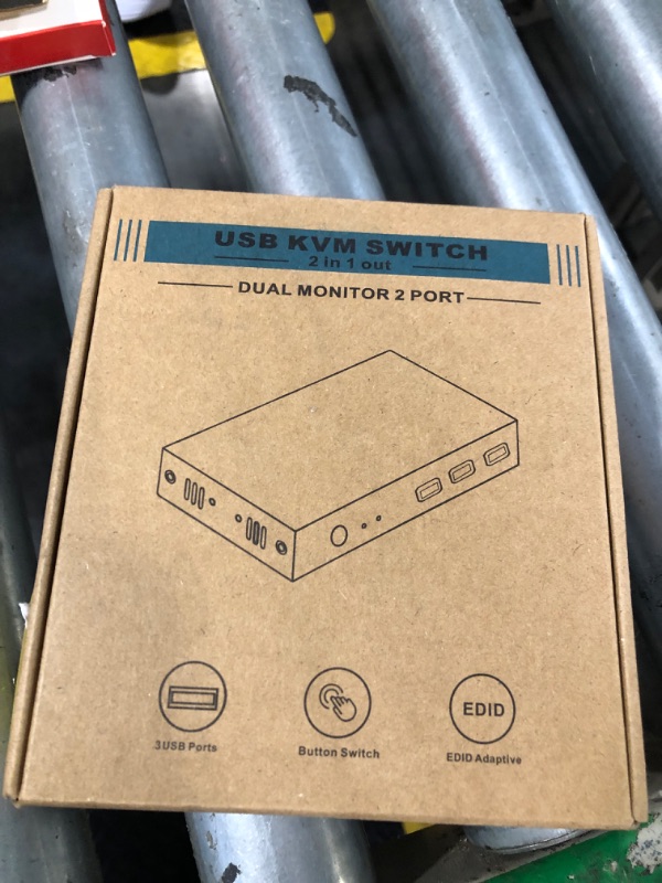 Photo 1 of HDMI KVM Switch 2 Monitors 2 Computers 4K@60Hz, USB3.0 KVM Switch Dual Monitor with 3 USB 3.0 Ports Sharing Keyboard and Mouse, Printer/Scanner, Desktop Controller