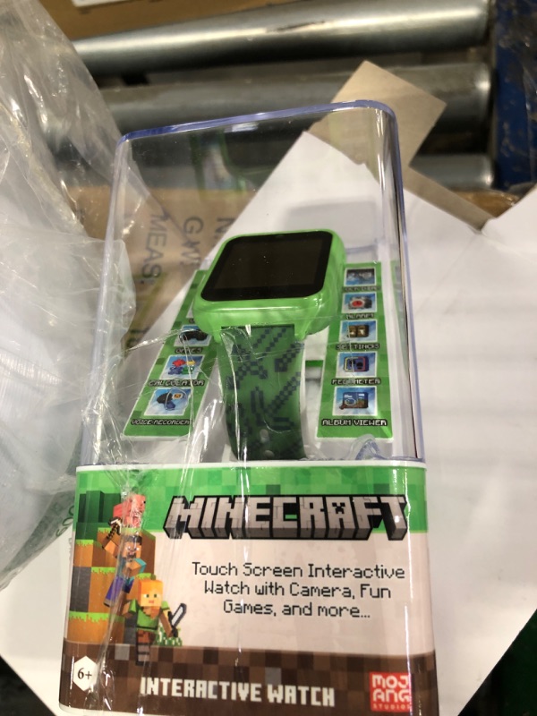 Photo 1 of Accutime Microsoft Minecraft Green Educational Learning Touchscreen Smart Watch Toy for Boys, Girls, Toddlers - Selfie Cam, Learning Games, Alarm, Calculator, Step Tracker & more! (Model: MIN4045AZ)