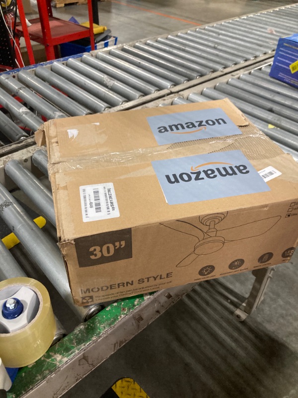 Photo 1 of FINXIN Indoor Light Fixtures Ceiling Fan LED 30 Ceiling Fans For Bedroom,Living Room,Dining Room Including DC Motor,Light,3-Blades (Walnut)