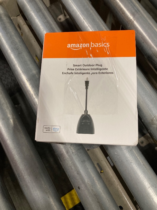 Photo 2 of Amazon Basics Outdoor Smart Plug with 2 Individually Controlled Outlets, Works with Alexa Only, 2.4 GHz Wi-Fi, No Hub Required, Black