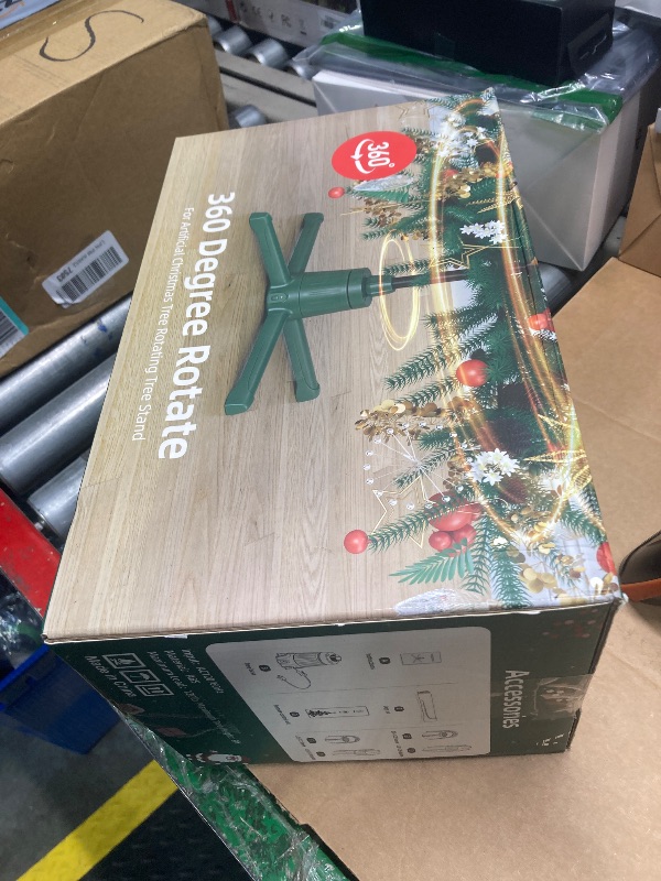 Photo 1 of NO REMOTE PIC ONLY REFERENCE*****Rotating Christmas Tree Stand for Artificial Trees, 360-Degree Adjustable Tree Stand Base for Up to 9FT & 120lb Pre-lit Tree with Remote Control, 4 Built-in Electrical Outlets Revolving Tree Holder