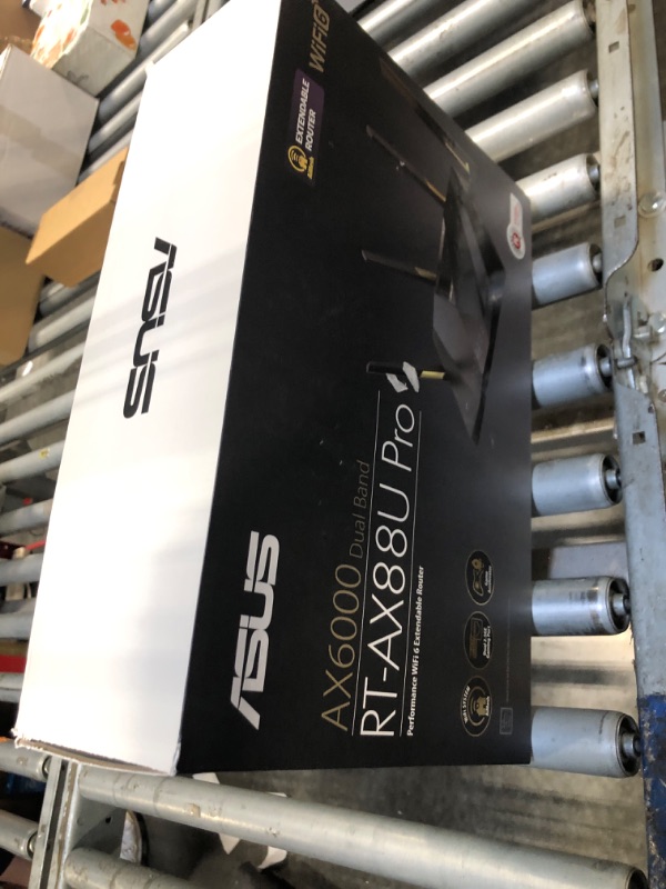 Photo 1 of ASUS RT-AX88U PRO AX6000 Dual Band WiFi 6 Router, WPA3, Parental Control, Adaptive QoS, Port Forwarding, WAN aggregation, lifetime internet security and AiMesh support, Dual 2.5G Port