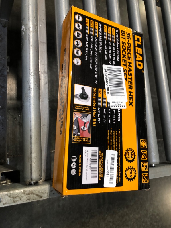 Photo 1 of 36-Piece One-Piece Hex Bit Socket Set includes Socket Adapter, 1/4", 3/8", 1/2", Cr-V Steel, SAE and Metric Set, Reinforced Storage Case, Automotive Mechanic Professional Master Tool Set