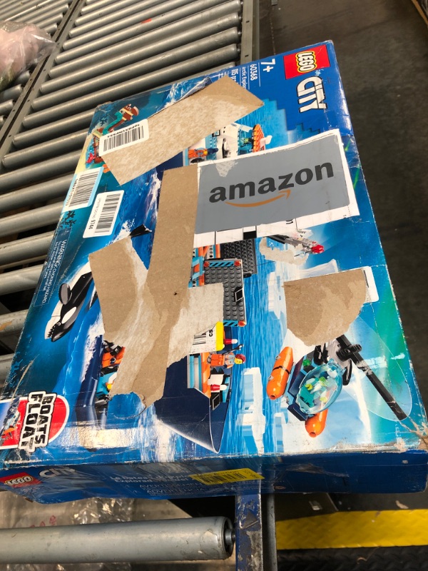 Photo 1 of LEGO City Arctic Explorer Ship 60368 Building Toy Set, Fun Toy Gift for 7 Year Old Boys and Girls, with a Floatable Boat, Helicopter, Dinghy, ROV Sub, Viking Shipwreck, 7 Minifigures and an Orca