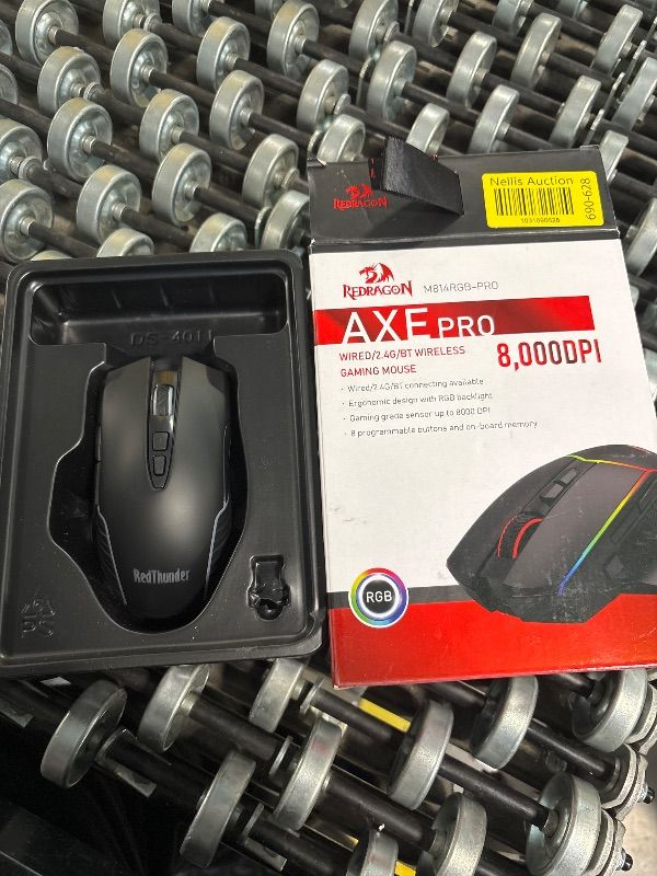 View 3 of Redragon Wireless Gaming Mouse, Tri-Mode 2.4G/USB-C/Bluetooth Ergonomic Mouse Gaming, 8000 DPI, RGB Backlit, Fully Programmable, Rechargeable Wireless Computer Mouse for Laptop PC Mac, M814
