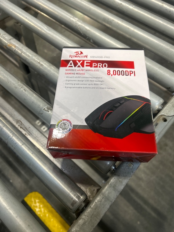 View 2 of Redragon Wireless Gaming Mouse, Tri-Mode 2.4G/USB-C/Bluetooth Ergonomic Mouse Gaming, 8000 DPI, RGB Backlit, Fully Programmable, Rechargeable Wireless Computer Mouse for Laptop PC Mac, M814
