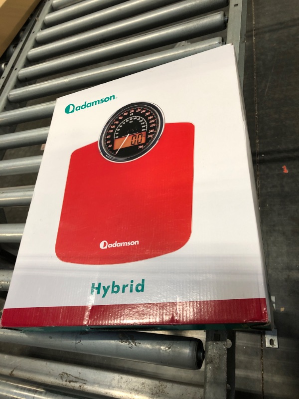 Photo 1 of Adamson 2-in-1 Analog & Digital Weighing Scale for Body Weight up to 400lbs + Thick Tempered Glass + Extra Large Display + Easy to Read Digital Bathroom Scale + New - Red