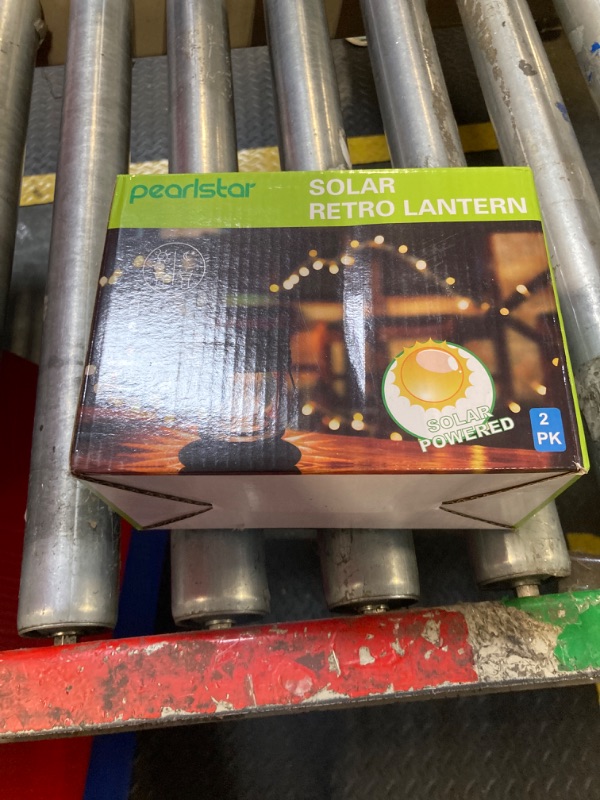Photo 1 of **WELL USED** pearlstar Solar Lanterns Outdoor Hanging Solar Lights with Handle for Pathway Yard Patio Garden Decoration, Waterproof Outside Solar Table Lamp,2 Pack 5.5" H (Warm Lights)