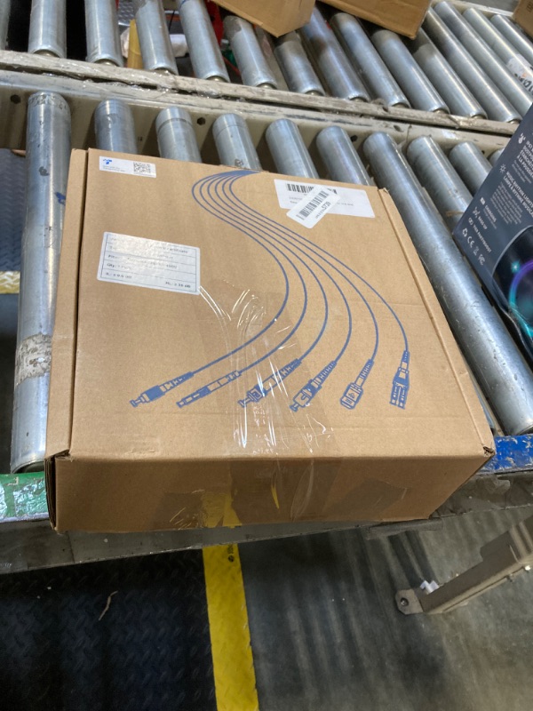 Photo 2 of 330ft/100m OD-5mm Industrial TPU OM3 Fiber LC to LC Outdoor Armored Fiber Patch Cable, Duplex Multimode Fiber Optic Cable, 40Gb 10Gb, 50/125, Uniboot LC-LC with Pulling Eye Kit Installed on one end