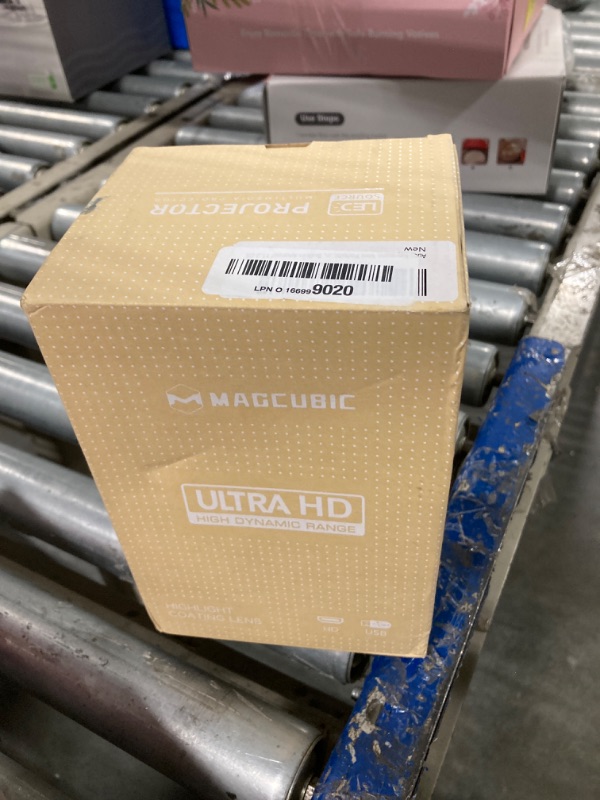 Photo 1 of Magcubic Mini Projector HY300 Auto Keystone Correction Portable Projector, 4K/ 200 ANSI Smart Projector with 2.4/5G WiFi, BT 5.0, 130 Inch Screen, 180 Degree Flip, Round Design, Home Video Projector