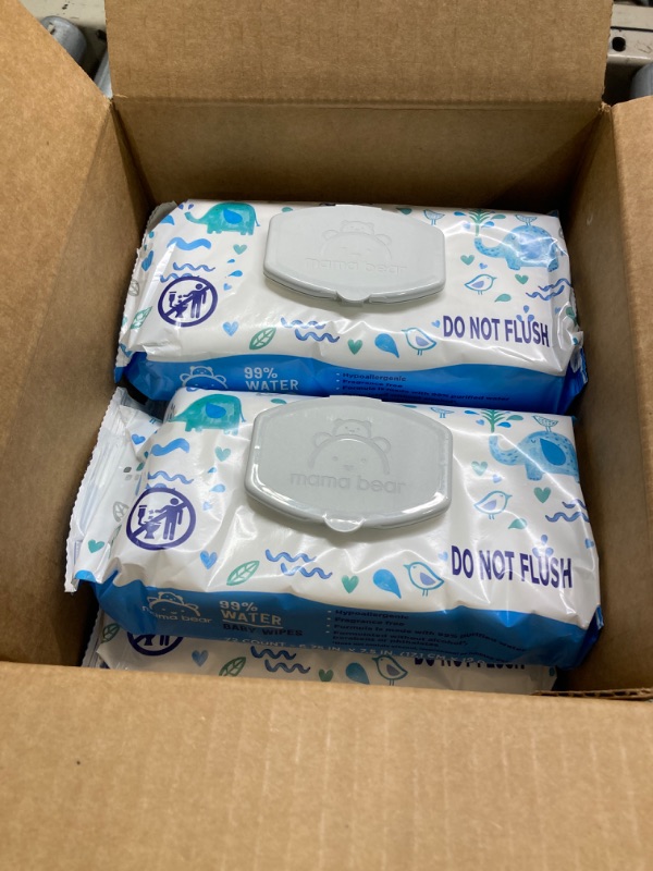 Photo 1 of Amazon Brand - Mama Bear 99% Water Baby Wipes, Hypoallergenic, Fragrance Free, 6 PACKS 