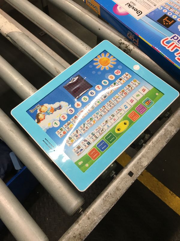 Photo 2 of ***Tested, 1.5V AAA batteries not include*** Boxiki kids Spanish-English Learning Bilingual Tablet Educational Toy with LED Screen Display. Learn Spanish and English with ABC Games and Spelling. Kids Love Our Interactive Educational Toys