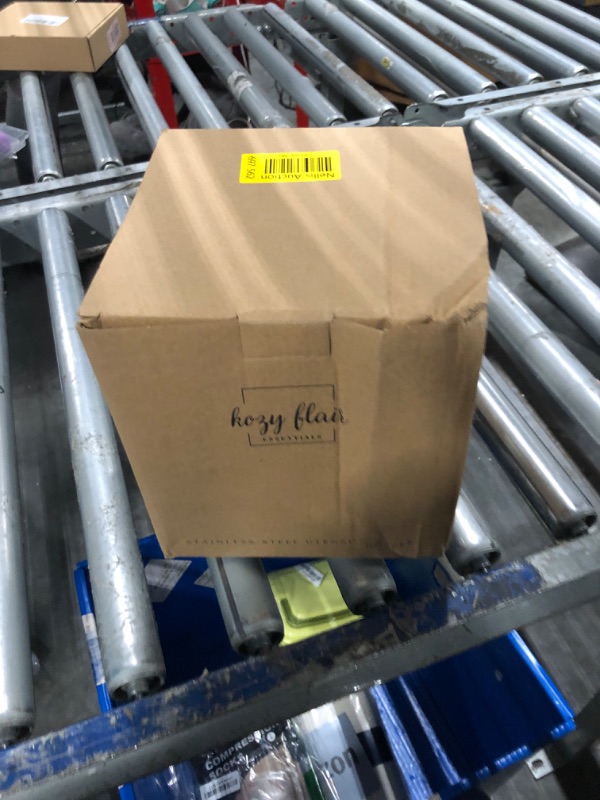 Photo 1 of ***a little bent on the metal*** Kozy Flair New Square form Rotating Utensil Caddy - Utensil holder in Stainless Steel - XL size 7x7 - EVA Base For Stability - Utensil Crock With Removable Divider - For Kitchen Countertop