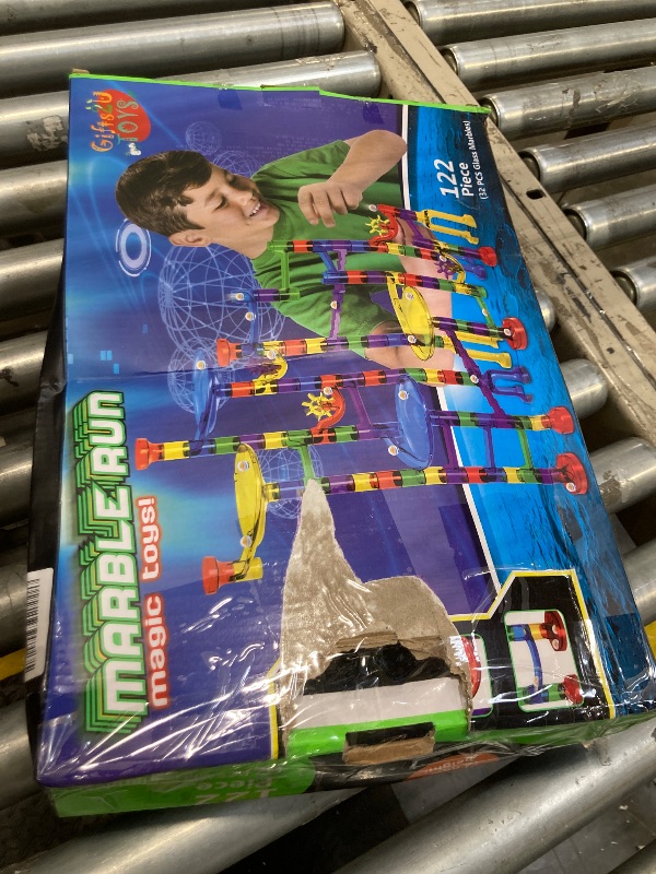 Photo 1 of Gifts2U Marble Run Sets Kids, 122 PCS Marble Race Track Game 90 Translucent Marbulous Pieces + 32 Glass Marbles, STEM Marble Maze Building Blocks Kids 4+ Year Old