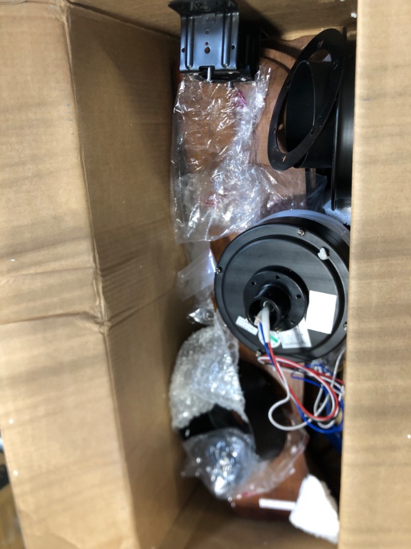 Photo 1 of QUTWOB 52" Wood Ceiling Fan with Lights Remote Control,Quiet DC Motor 3 Blade Ceiling Fans for Patio Living Room, Bedroom, Office,Indoor Outdoor(Black+Dark Walnut)