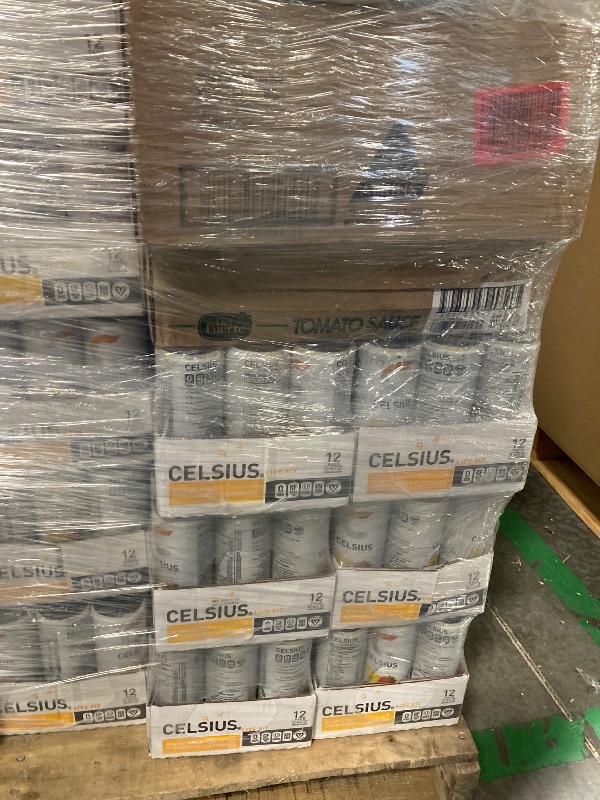 Photo 1 of **SOLD AS IS NO RETURNS OR REFUNDS**
ENTIRE PALLETT OF ASSORTED BEVERAGES- CELSIUS ENERGY DRINK, ICE WATERS, HINT WATERS, MAXWELL HOUSE TOPO CHICO, ATKINS, COCA COLA, DR PEPPER, CAFE MATE, MUSCLE MILK, ZEVIA SODA- AND OTHER SUBJECT TO YOUR VISUAL ON CUSTO