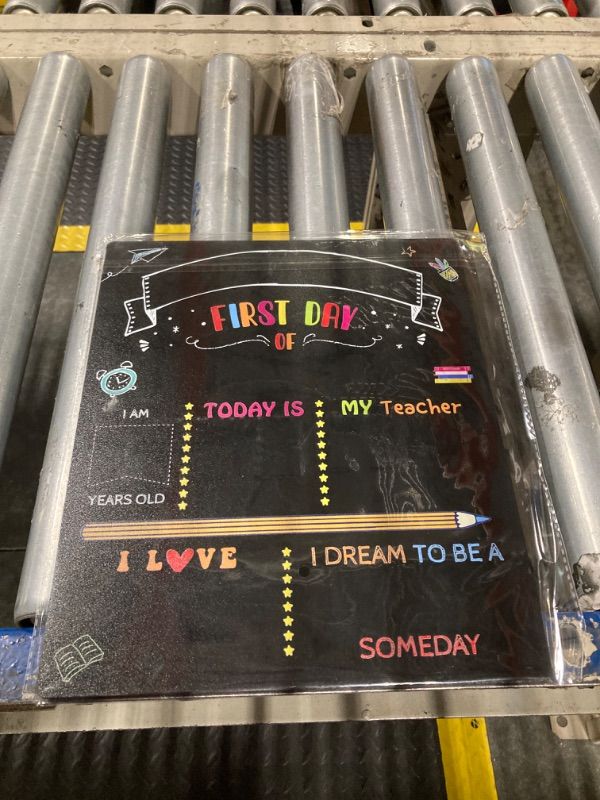 Photo 1 of ***one only***
First Day of School Sign, First Day of School Board, 12” X 10” Double Sided First and Last Day of School Board, Back to School Board Chalkboard for Kindergarten Preschool, Black