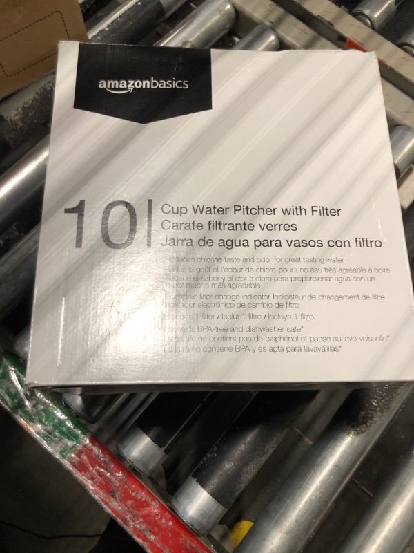 Photo 2 of Amazon Basics Water Filter Pitcher for Fridge - 10-Cup Water Pitcher with Filter Compatible to Brita Water Pitchers & Dispensers for Clean, Crisp Water, WQA and NSF Certified, Made in Europe