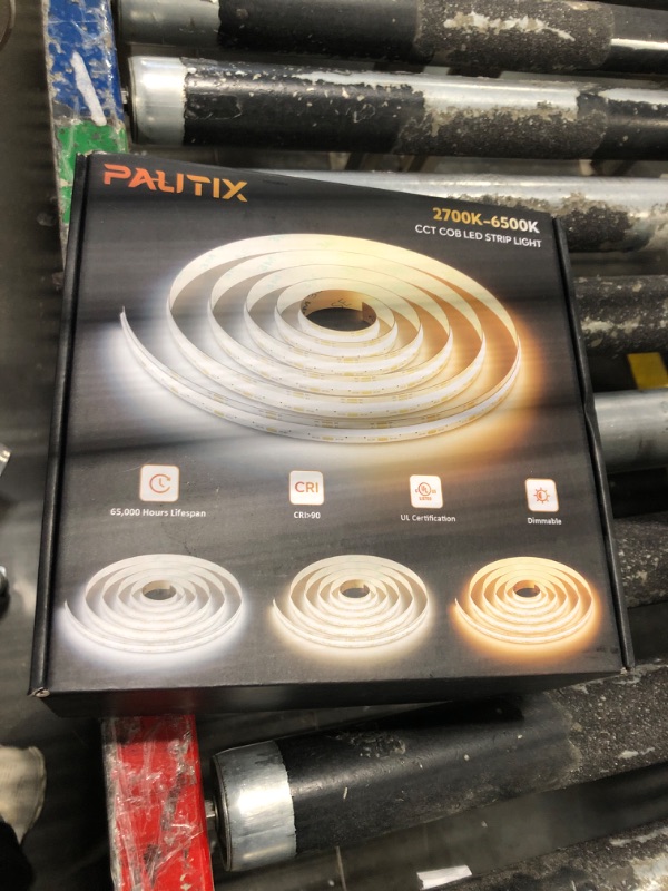 Photo 2 of PAUTIX COB LED Strip Light 16.4ft/5m 2400LEDs Warm White 2700K,CRI93+ Super Bright High Lumen,Dimmable 24V Flexible LED Tape Light with RF Remote,24V 48W Power Supply,for Home&Office DIY Lighting