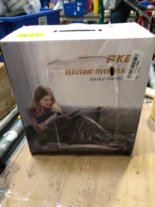 Photo 1 of PKBD Electric Heated Blanket Throw, 50"x60" with 10 Heating Levels, 8 Hours Auto Shut Off & Overheat Protection, Machine Washable Flannel, Dual Sided, Light Grey