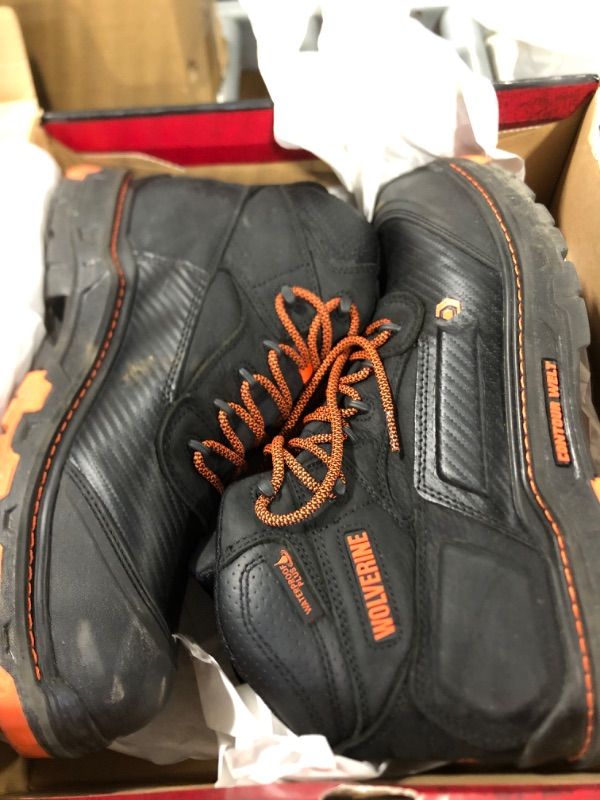 Photo 4 of ****USED****
Wolverine Men's Overpass 6" Mid Composite Toe Waterproof Work Boot Construction, Black/Orange, 12 X-Wide