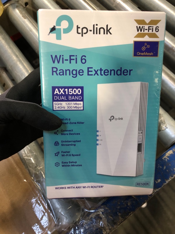 Photo 1 of TP-Link AX1500 WiFi Extender Internet Booster(RE500X), WiFi 6 Range Extender Covers up to 1500 sq.ft and 25 Devices,Dual Band, AP Mode w/Gigabit Port, APP Setup, OneMesh Compatible