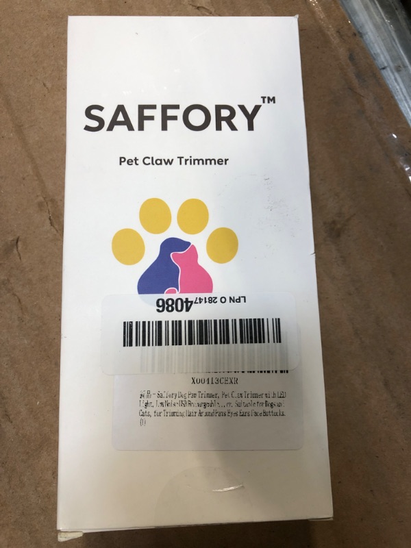 Photo 1 of Saffory Dog Paw Trimmer, Pet Claw Trimmer with LED Light, Low Noise USB Rechargeable Pet Clipper. Suitable for Dogs and Cats, for Trimming Hair Around Paws Eyes Ears Face Buttocks. (1)