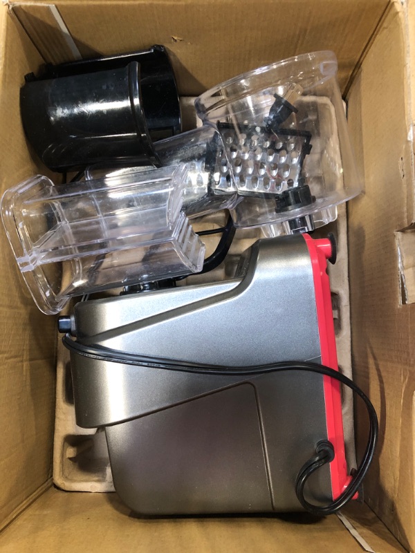 Photo 2 of **FOR PARTS ONLY** Electric Cheese Grater, Salad Maker With 5 Different Shapes of Blades, 250W Electric Slicer Shredder, Electric Salad Machine for Fruits, Vegetables, Cheeses