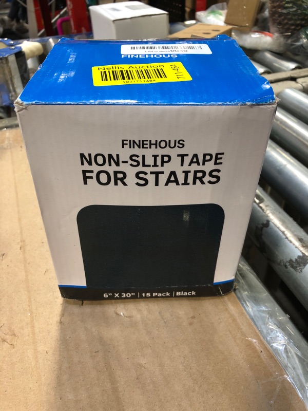 Photo 2 of 6”x30” Stair Treads Non-Slip Outdoor Tape – (15-Pack) Black Anti-Slip Strips