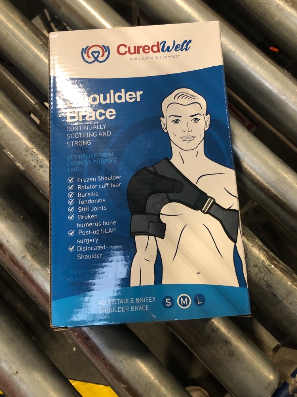 Photo 1 of CUREDWELL Shoulder Brace for Women & Men – Shoulder Compression Sleeve for Rotator Cuff Relief – Left/Right Support Brace with Pocket for Hot/Cold Pack – Adjustable Sling, Medium