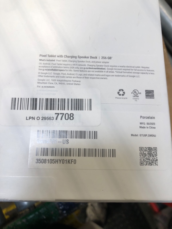 Photo 1 of Google Pixel Tablet with Charging Speaker Dock - Android Tablet with 11-Inch Screen, Smart Home Controls, and Long-Lasting Battery - Porcelain/Porcelain - 256 GB