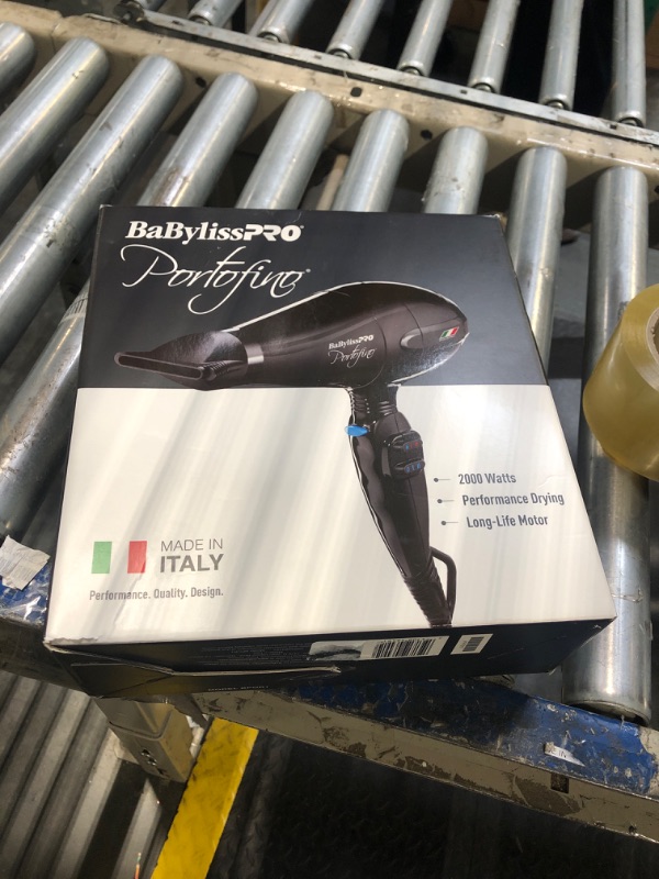 Photo 1 of BaBylissPRO Hair Dryer, Nano Titanium Portofino 2000-Watt Blow Dryer, Hair Styling & Appliances, Black, BPOR1
